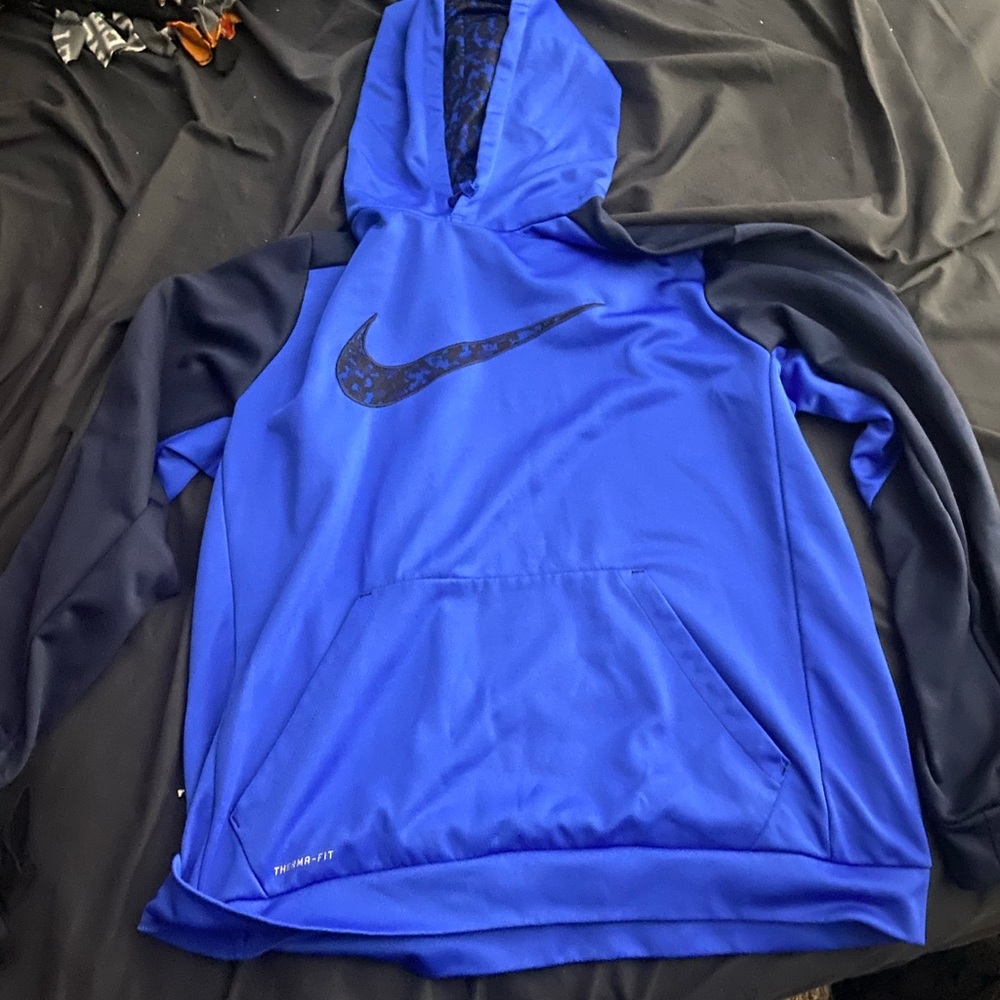 Blue Nike hooded sweatshirt
